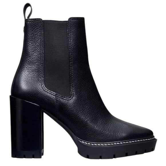 Tory Burch Carson Tumbled Leather Classic Chelsea Lug Sole Ankle Boots NEW 10 - Picture 7 of 12